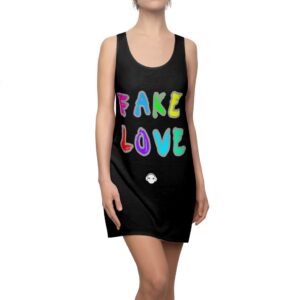 Fake Love Womens Cut and Sew Racerback Dress